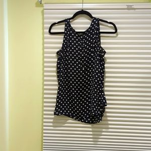 Navy/White Polkadot Sleeveless Top
